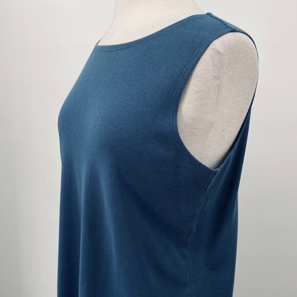 Patagonia Organic Cotton Stretch Knit Dress Sleeveless Boatneck Slate Blue Large - Picture 5 of 8
